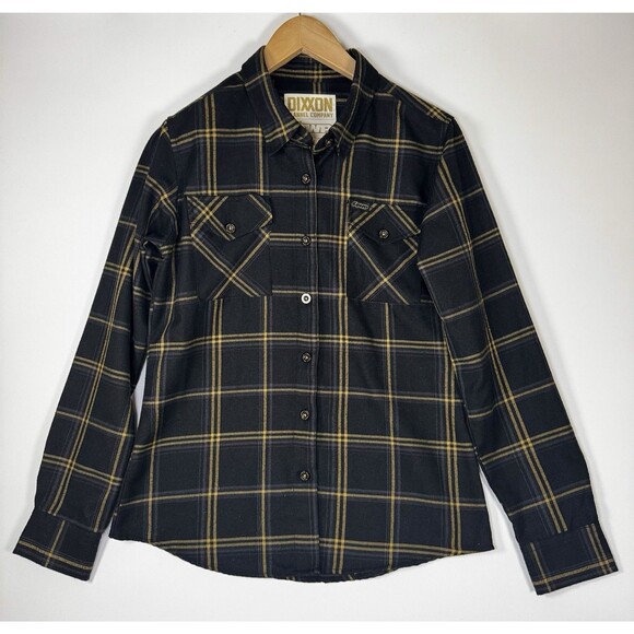 Dixxon Tops - Dixxon Flannel x 4WP Womens Medium Black Yellow Plaid Button Up Shirt Exclusive